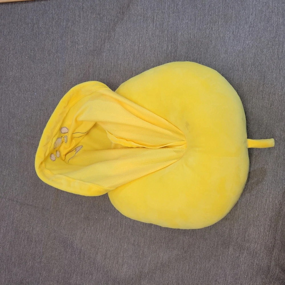 Pokemon Pikachu Hooded Neck Pillow 90sYellow Plush Travel Support Pokeball Logo - Picture 6 of 10